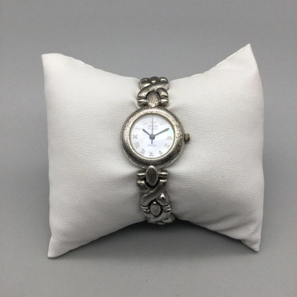 Vintage Anne Klein Womens Watch 22mm Sterling Silver 925 New Battery 5.25